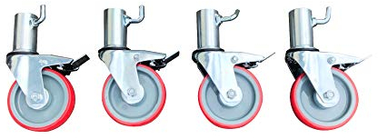 Ruedas estándar para torre de andamio, (juego de 4), con casquillo interior de 40 mm