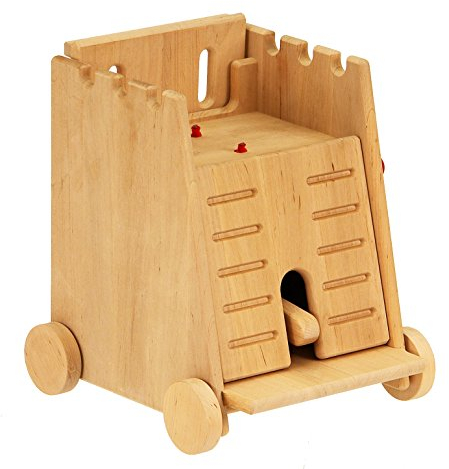 Drewart Ritterspielzeug großer Belagerungsturm Rammbock Ritterburg Burg aus Holz 931-1001