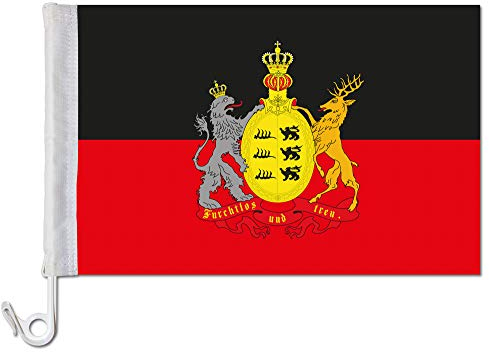 Everflag Auto-Fahne: Furchtlos + Treu Württemberg - Premiumqualität