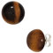 Jobo Damen-Ohrstecker aus 925 Sterling Silber mit Tigerauge 10 mm Rund