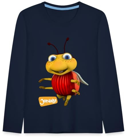 Spreadshirt JoNaLu Marienkäfer Ludwig Kinder Premium Langarmshirt, 110/116 (4 Jahre), Navy