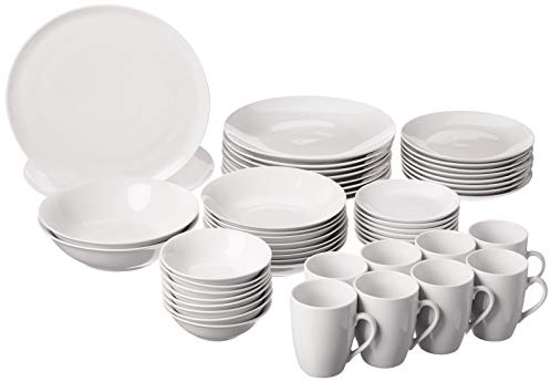 10 Strawberry Street 52-teiliges Coupé-Geschirr-Set, Service für 8, weiß, SM-5200-CP-W