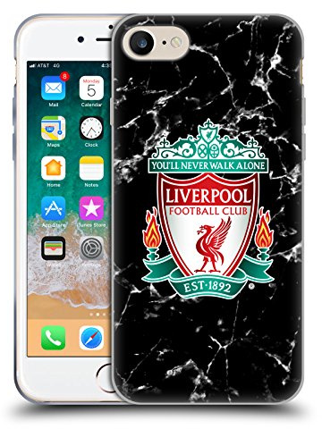 Head Case Designs Offizielle Liverpool Football Club Wappen Schwarz Marmor Gelhülle [Militärischer Schutzgrad] Kompatibel Mit Apple iPhone 7/8 / SE 2020 & 2022 Und Kompatibel Mit MagSafe