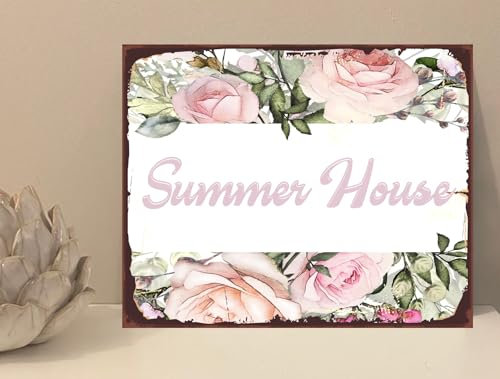 the sticker studio ltd Summer House Garden Family Flowers Novelty Metal Plaque Sign Gift fcp25