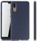 König Design Handyhülle geeignet für Huawei P20 Bumper Case Hülle aus TPU Silikon | Sturzsichere Back-Cover Handyhülle in Blau | Im Carbon Look