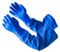 LANON 26 PVC Long Pond Gloves, Reusable Heavy-Duty Rubber Gloves, Waterproof Drain Cleaning, Chemical Resistant, Elbow Length, XXL