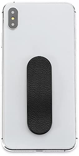 MOMOSTICK - L'original! Support pour téléphone Portable et poignée pour Smartphones et tablettes– téléphone Portable Bague pour iPhone Samsung Huawei (Série en Cuir PU - Noir)