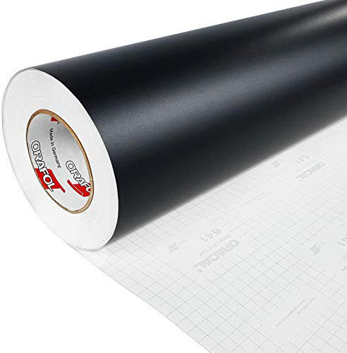 DecoMeister Möbelfolie selbstklebend 100x100 cm | Einfarbig Klebefolie für Möbel | Klebefolie Möbel - einfache Anwendung, ideal für die Renovierung von Küche oder Bad | Möbelfolie | Schwarz Matt