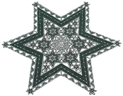 Haus und Deko Tischdecke 60 cm anthrazit mit Silber Sterne Weihnachten Deckchen Advent Bestickt Untersetzer Mitteldecke