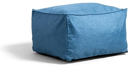 Big Joe Imperial Lounger Ottoman Foam Filled Bean Bag with Removable Cover, Pacific Blue Union, Durable Woven Polyester, 2 feet