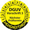 Prüfplakette DGUV Vorschrift 3 Nächster Prüftermin, selbstklebend, Prüfaufkleber, Prüfetikett, Plakette (20 mm Ø, Gelb, 100)