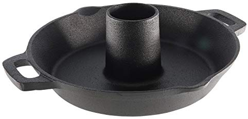 Spetebo Gusseisen Hähnchenbräter Ø 30 cm - Eisentopf Bräter Geflügelhalter Gusspfanne