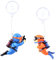 TOYMIS 2-Pack Aquarium-Dekorationen, Süßer Kleiner Taucher Aquarien Dekoration Aquarium Taucher Ornament schwimmendes Aquarium Zubehör (Orange, Blau)