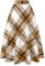 IDEALSANXUN Damen Plaid Wolle Röcke Elastische Taille A-Linie Plissee Tartan Lange Röcke, Khaki, 3X-Groß