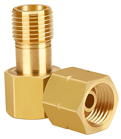 Raccordo a gas da 1/4 pollici sinistro, connettore angolare a 90°, in ottone per tubo del gas, angolo cottura a gas e fornello a gas in roulotte