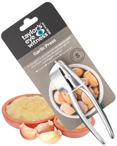 Easy to Use Garlic Press - Removes The Need to Peel, Great Kitchen Gadget for Crushing Garlic Cloves. Dishwasher Safe, Garlic Crusher Also Works with Ginger. Must Have Tool for Any Kitchen, Green