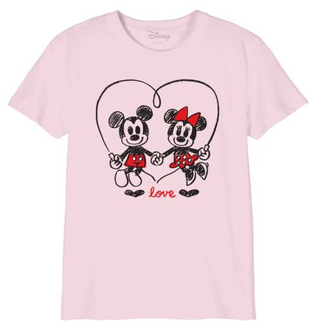 Disney « Mikki Love » GIDMICKTS083 T-Shirt Enfant, Rose Pale, Taille 06 Ans