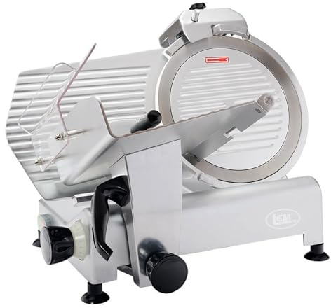 LEM BigBite 12 Electric Meat Slicer, Heavy-Duty Kitchen Appliance for Deli Meat, Cheese, Bread, Adjustable Food Slicer Machine for Home Use, Built-In Sharpener and Adjustable Thickness