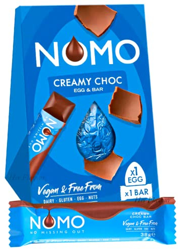 NOMO Creamy Chocolate Easter Egg & Bar | Easter Eggs Chocolate | Gluten Free Chocolate | Diary Free Egg | Nut Free | Vegan Chocolate Gifts | 148g