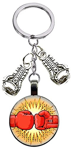Porte-Clés Original, Boxe, Plusieurs Modèles au Choix, Gants de Boxe, Sport de Combat, Combattant, Porte Clef pour Homme ou Femme, Personnalisable, avec ou sans Prénom (Style 5)