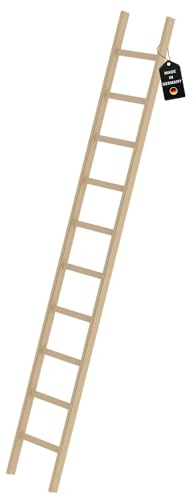 PROREGAL Sprossen-Anlegeleiter Holz ohne Traverse | 10 Sprossen | Leiter, Teleskopleiter, Trittleiter, Bockleiter, Sprossen-Doppelleiter