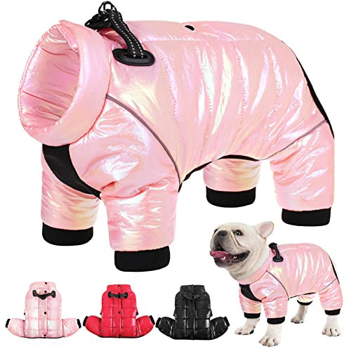 AOFITEE wasserdichte Hundemantel, Winter Warme Hundejacke für Kleine Mittel Hunde, Winddichte Hunde Wintermantel mit Reflektierender Streifen und Reißverschluss, Hund Schneeanzug mit Fleece