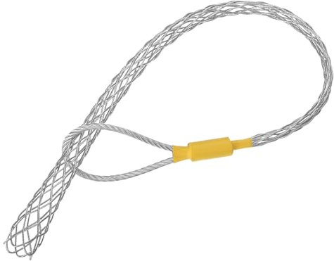 sourcing map Cable Pulling Grip for 20-25mm Cable(Yellow) 51cm,1.7FT Wire Mesh Puller Socks Grip Single Head Galvanizing Steel Wire Grips Net Cover Smooth