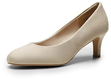 DREAM PAIRS Decolleté da Donna con Tacco Classica alla Moda con Stiletto Elegante e Confortevole Scarpe,Size 40,Avorio-Scamosciato,SDPU2439W-E
