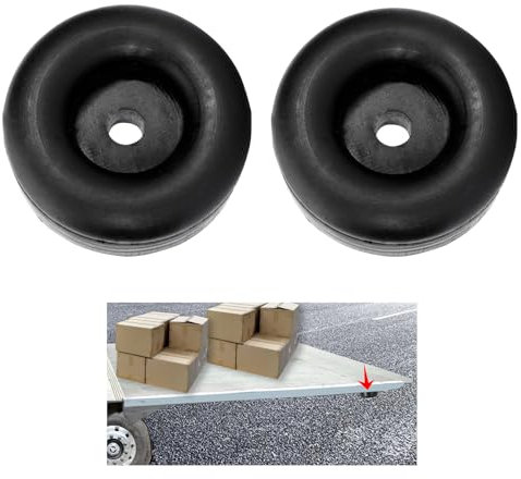 2PCS Trailer Ramp Door Bumper, Bumper Guards, Rubber Bumpers for Trailer, 2.5 Round Rubber Bump Stops, Trailer Accessories Vibration Damping Pads Universal for Most Truck, Trailer
