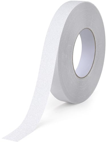 OQingluan Bande Antidérapante Adhésive, 2.5cm*20m, Bande Sécurité Antidérapant, Ruban de Traction Antidérapant, Transparent
