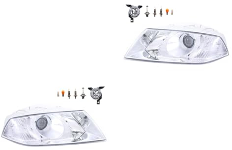Johns, Scheinwerfer Satz Halogen Front kompatibel zu Skoda Octavia 1Z 04-08 DE H1 H7 Links & Rechts + Nebelscheinwerfer + Leuchtmittel