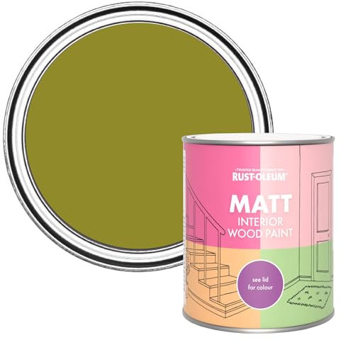 Rust-Oleum Green Interior Wood Paint in Matt Finish - Pickled Olive 750ml