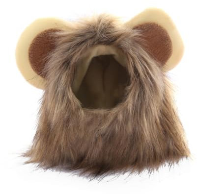COLLBATH Löwenmähne Katzen Cosplay Kopfhut Aus Weichem Material Größem Haustier Kostüm Für Kleine Katzen Und Hunde Party Und Alltagseinsatz