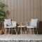 Homestyle4u 2444, Gartenmöbel Set Wetterfest Rattan Sitzgruppe Weiß 3-Teilig 2 Gartenstühle mit Kissen Tisch Outdoor Garten Balkon Terrasse