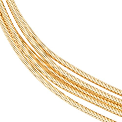 Beebeecraft 1 Box 5Pcs 2M French Gimp Wire 18K Gold Plated Brass French Bullion Wire for Jewellery Making (1.6mm)
