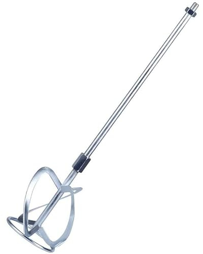 Eighosee Mezclador de pintura y barro, varilla agitadora para taladro, mezclador, hormigón, mortero, color plateado
