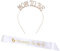 Mom to Be Tiara und Schärp,1 PCS Mum to Be Rhinestone Tiara + 1 PCS Mommy to Be Mummy to Be Krone Mum to Be Schärpe Kit für Baby Shower Party Geschenke Zubehör Baby Shower Babyparty Supplies