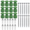OASHISU 12 piezas Aisladores de porcelana para instalación con cable trenzado textil, aisladores para cables trenzados, aislante de porcelana, verde brillante, Ø18 mm, aisladores de cerámica vintage