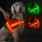 Light Up Hundegeschirr, No-Pull Led Hundegeschirr Wiederaufladbar, Reflektierend Leuchtgeschirr für Hunde, Einstellbar & Komfort Gepolstert für Sicherheit beim Nachtspaziergang (Orange, L)