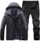 LOIJMK Damen Skianzug Zweiteilig | Skianzug Herren 2 Teilig Set - Outdoor-Skikleidung Winddicht Ski Anzug Mit Kapuzen Atmungsaktiv Softshelljacke/Schneehose Winter Snowboarden