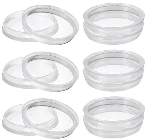 QUARKZMAN 12 Pièces Patins pour Meubles Ronds Antidérapants Transparents, 1-7/8 Patins de Chaises en Plastique Protège-Sols pour Moquettes pour Dessus de Table en Verre