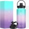 HydroPal Insulated Water Bottle with 2-in-1 Lid (Chug Lid/Straw Lid),40oz Double Walled Vacuum Stainless Steel Water Bottles, Water Jug with Straw, Wide Mouth (Hydrangea)