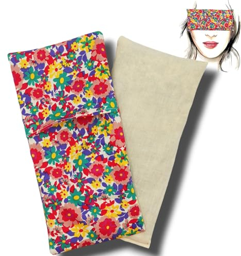 Almohada para los Ojos Sevilla (1 Relleno y 1 Fundas Lavables) | Semillas de Lavanda y Semillas de arroz | Yoga, Meditación, Relajación, Descanso de Ojos...