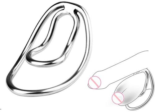 Fufu Clip 2 Pcs Chastity Männlicher Penis Ring Gerät Cock Cage Keuschheitsgerät Sissy Penis Käfig Männlicher Trainer Keuschheits Käfig Penis Übung Sexspielzeug (M Silver 1)