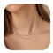 CASSIECA 3 Pièces Collier Femme Acier Inoxydable Chaîne Femme Gourmette Chaîne Boîte Chaîne avec Zirconia Empilable Collier Femme Or Rose Chaîne