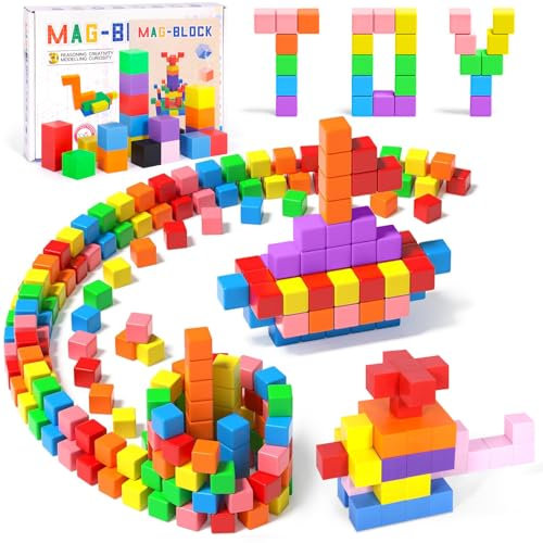 AQXONG 48Pcs Magnetische Bausteine Spielzeug, Magnetisches Bauspielzeug, Puzzle Baustein, Magnetisches Konstruktions Spielzeug für Kinder, Geeignet für Jungen und Mädchen ab 3 Jahren