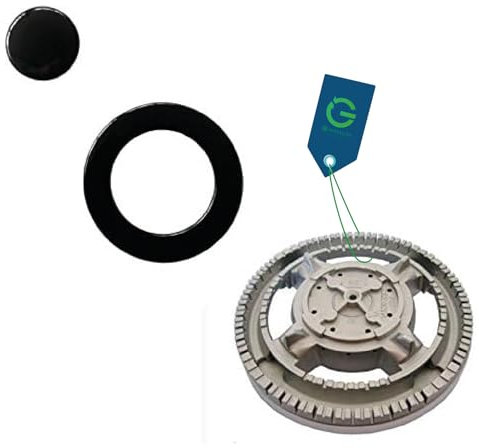 G GRIMALDI Set Spartifiamma Piano Cottura compatibile con Cucine Ariston, Indesit, Hotpoint, Sabaf, Franke, Nardi Lofra, 2 Piattelli + 1 Bruciatore, Nero