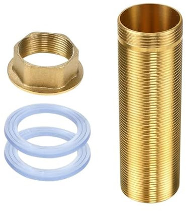 Extensiones de grifo, tubo roscado y tuerca de cobre, con 2 espaciadores, extensión de 10 cm, diámetro exterior de 31,5 mm, kit de reparación de grifos, accesorios para grifos de agua caliente y fría