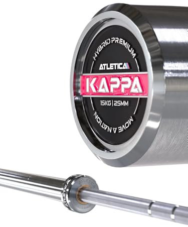 ATLETICA Langhantel I Kappa I Premium-Hybridhantel für Powerfrauen I 15kg | 201cm Länge | 6 Nadellager I 1000kg Belastbarkeit | Zugfestigkeit 190.000 PSI | 25mm Griffdurchmesser