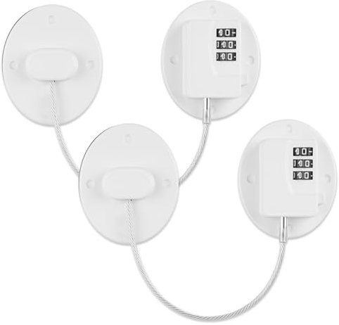 2pcs Digital Password Fridge Lock for Children Safety Refrigerator Door Locks,Child Adhesive Safety Window Lock Kids Adults Security Cabinet Lock for Freezer Cupboard,Drawer,Fridge Door Oval White